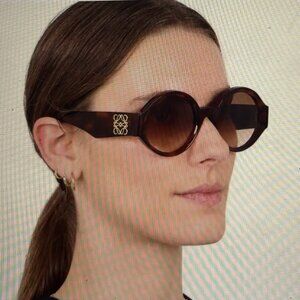 Loewe Round Frame Tortoiseshell Acetate Sunglasses